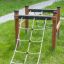 Structure d’escalade en bois extérieure Obstacle Course pour enfants avec filet d’escalade.