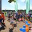 Enfants jouant sur Windsor castle with slide dans un parc.